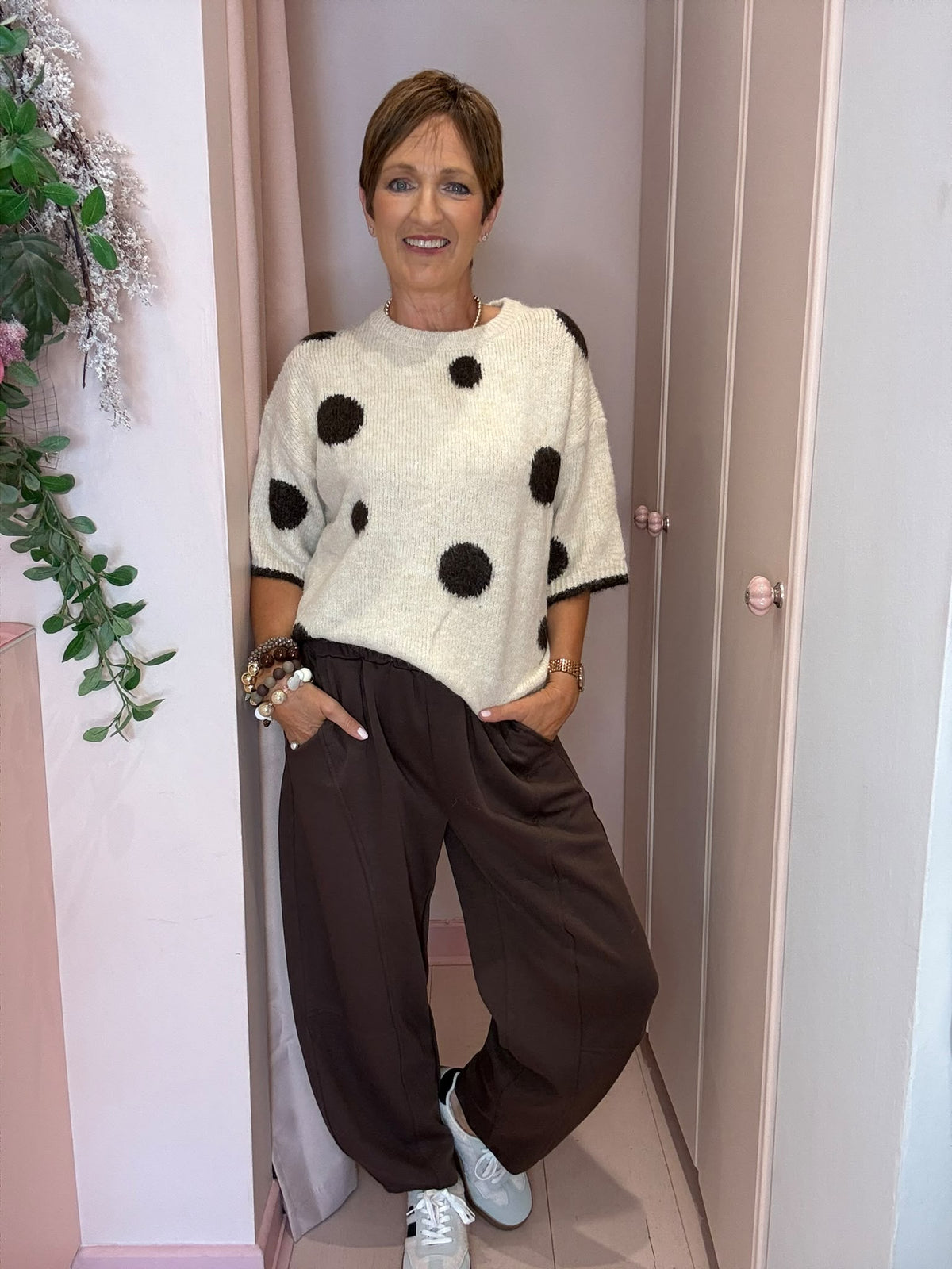 Polka Dot Short Sleeve Knit-6