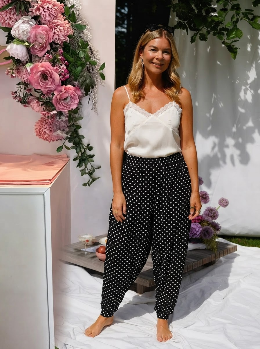 Polka Dot Harem Trousers-2