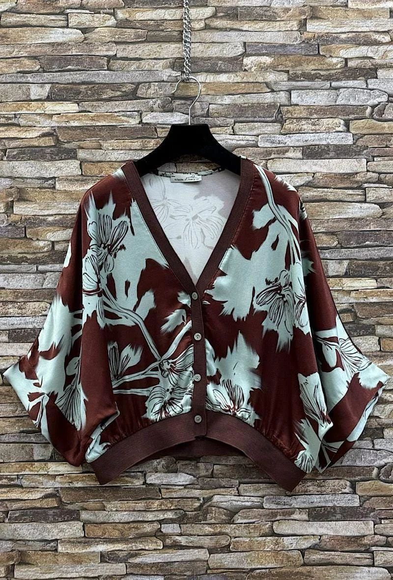 Rebecca Printed Button Top-6