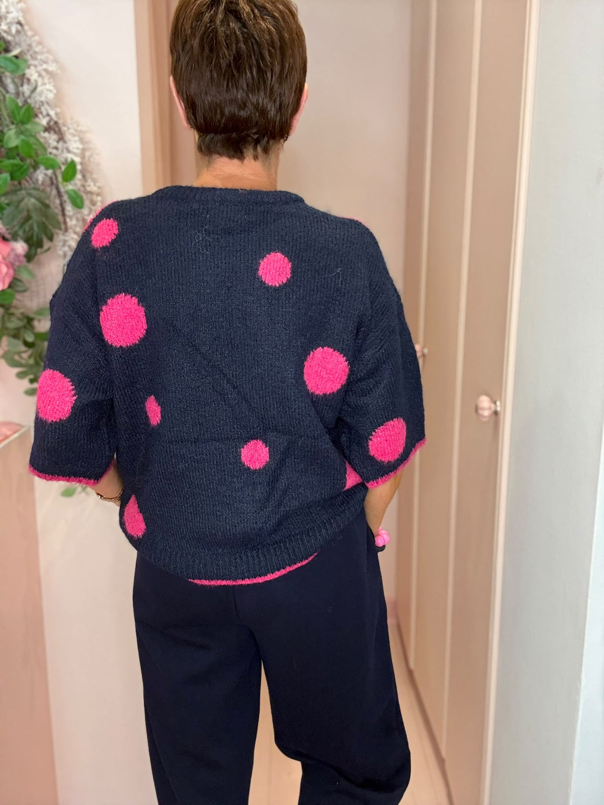 Polka Dot Short Sleeve Knit-8