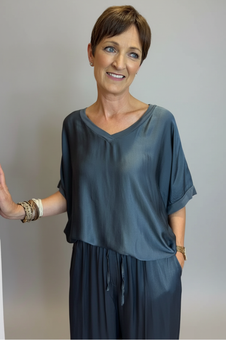 Leanne V-Neck Top-12
