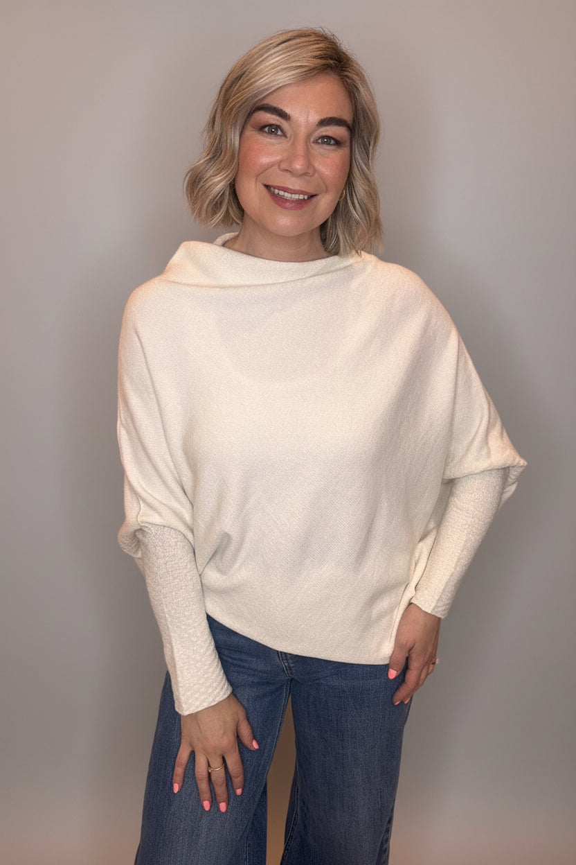 Asymmetrical Poncho Knit-5