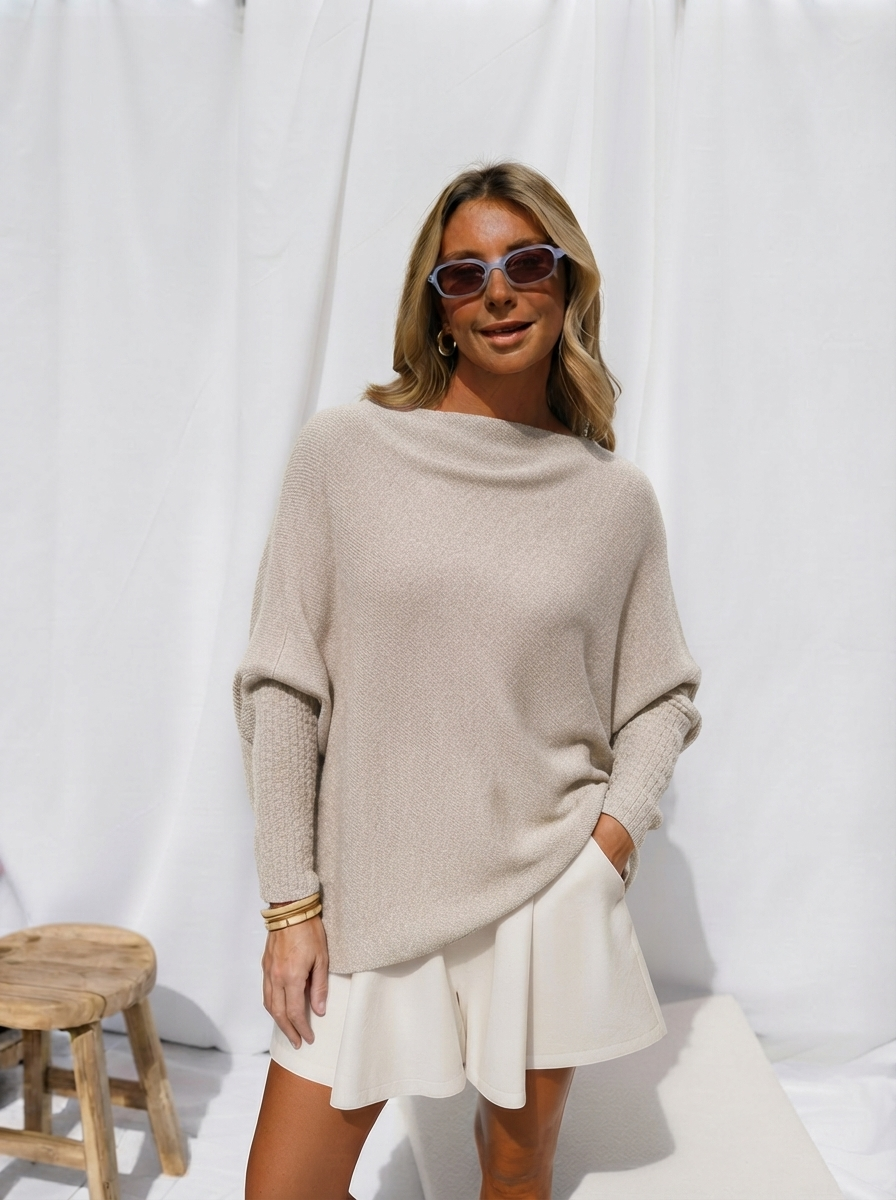 Asymmetrical Poncho Knit-9