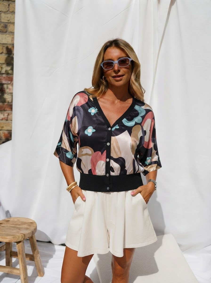 Rebecca Printed Button Top-11