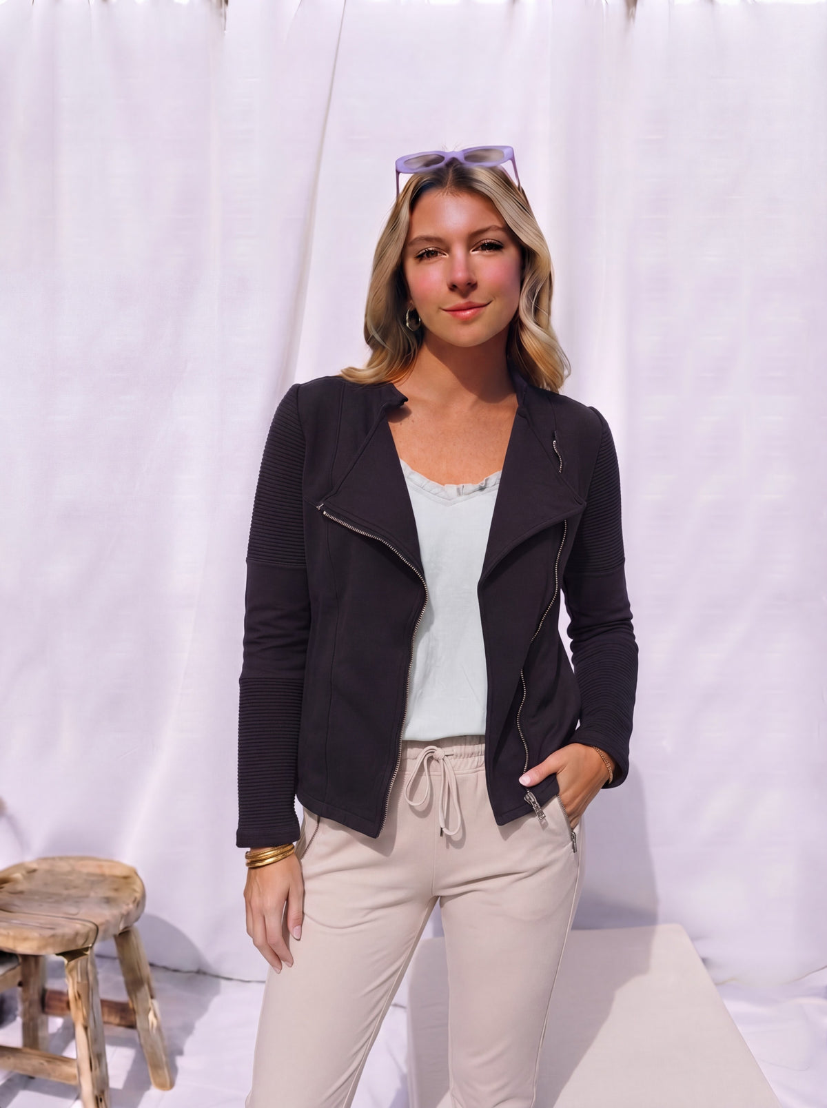 DECK Cotton Biker Jacket-13