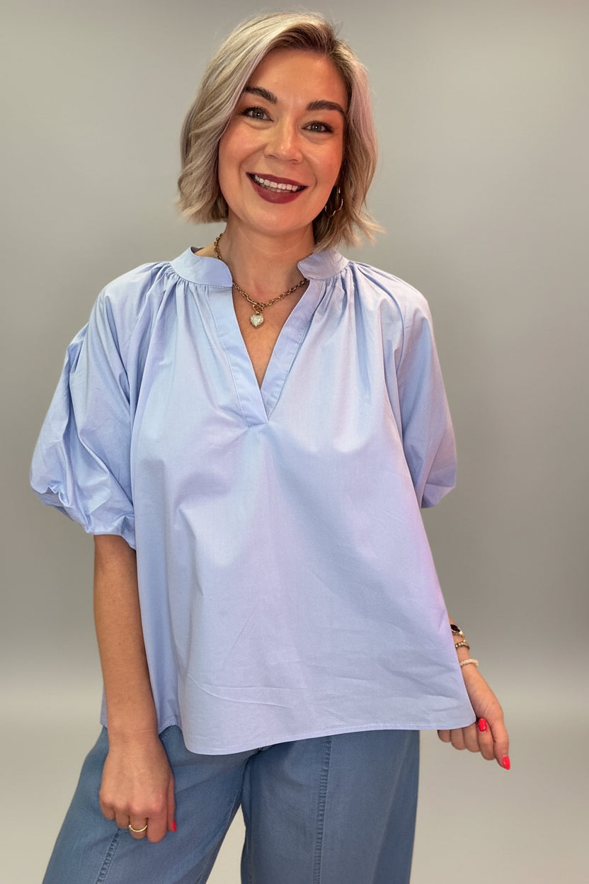 Cotton Puff Sleeve Blouse