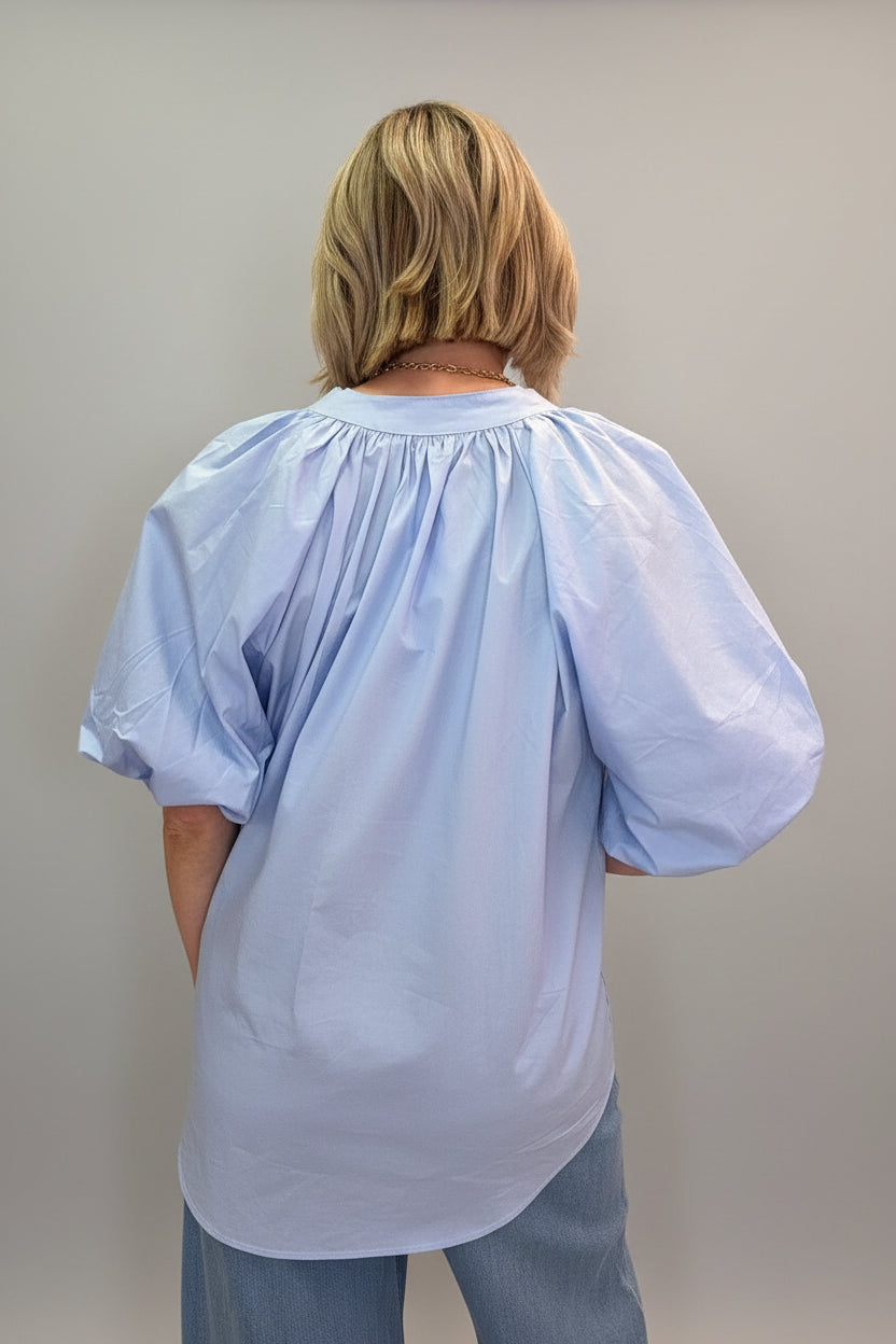 Cotton Puff Sleeve Blouse-3