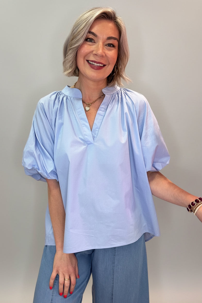 Cotton Puff Sleeve Blouse-2
