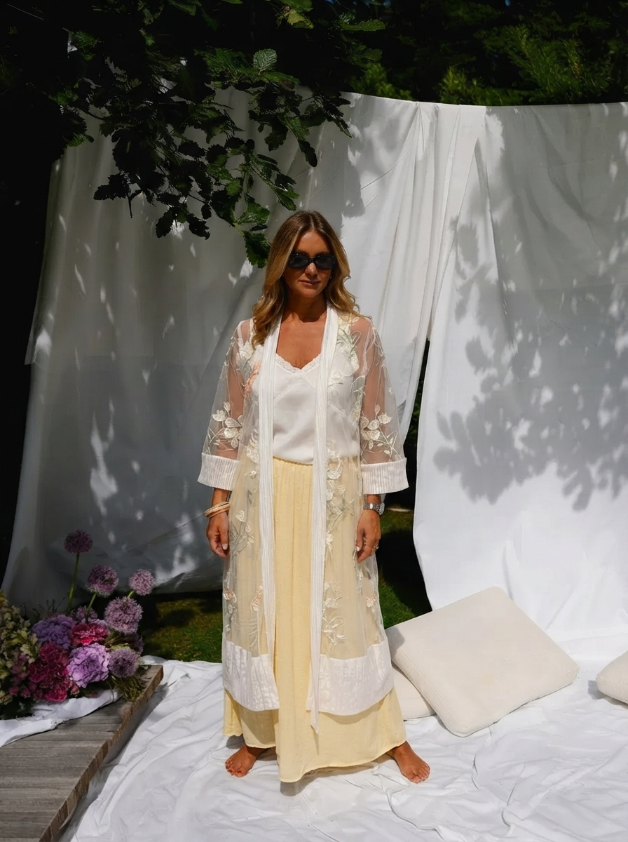 Shirley Embroidery Kimono
