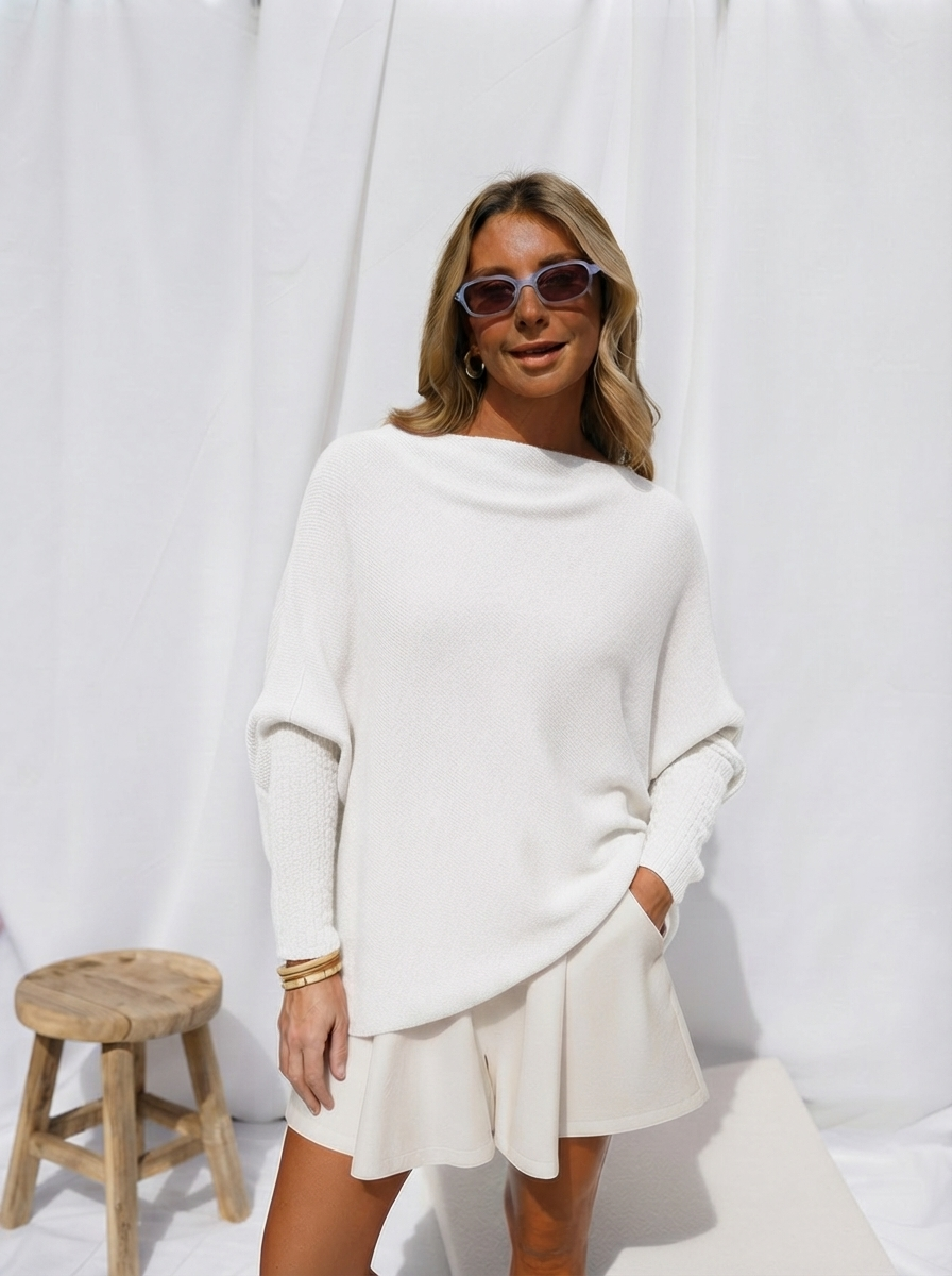 Asymmetrical Poncho Knit-6