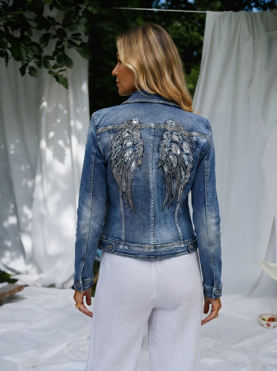 Melly Angel Wings Denim Jacket-3