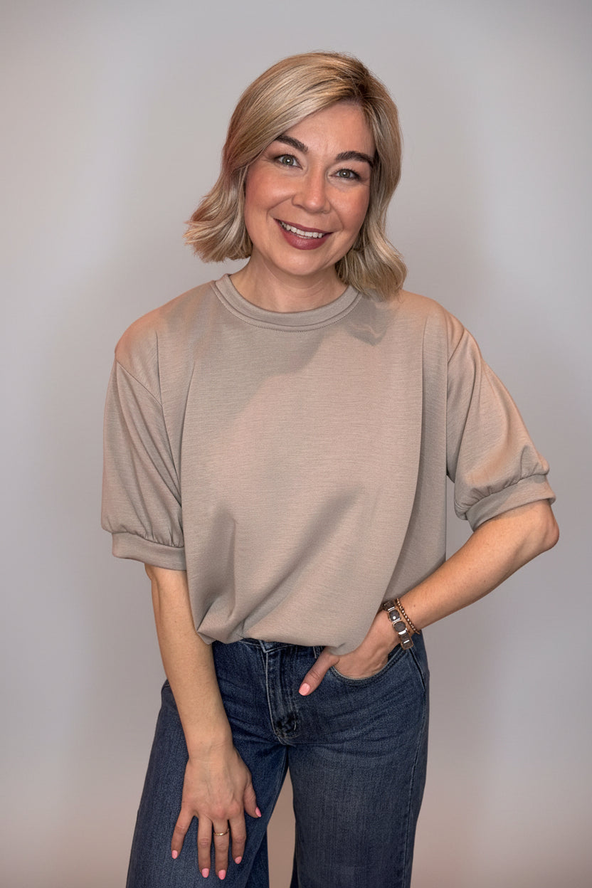 Soft Touch Puff Hem Top-2