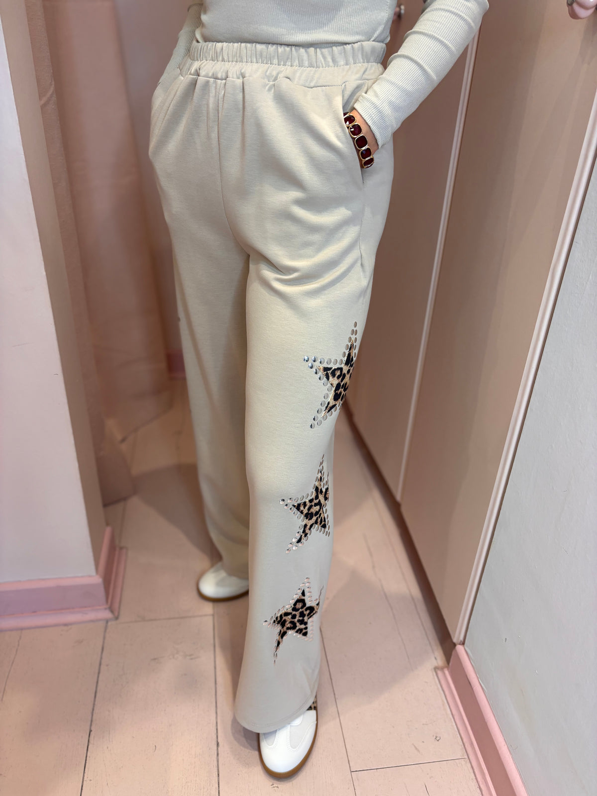 Leopard Star Wide Leg Joggers-5