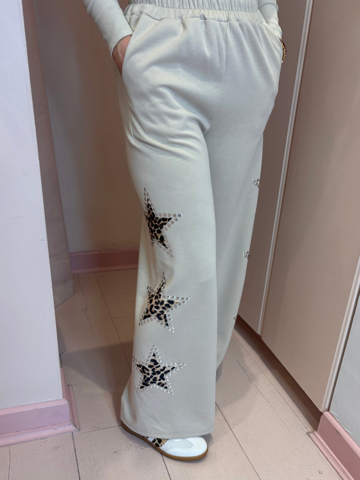 Leopard Star Wide Leg Joggers-7