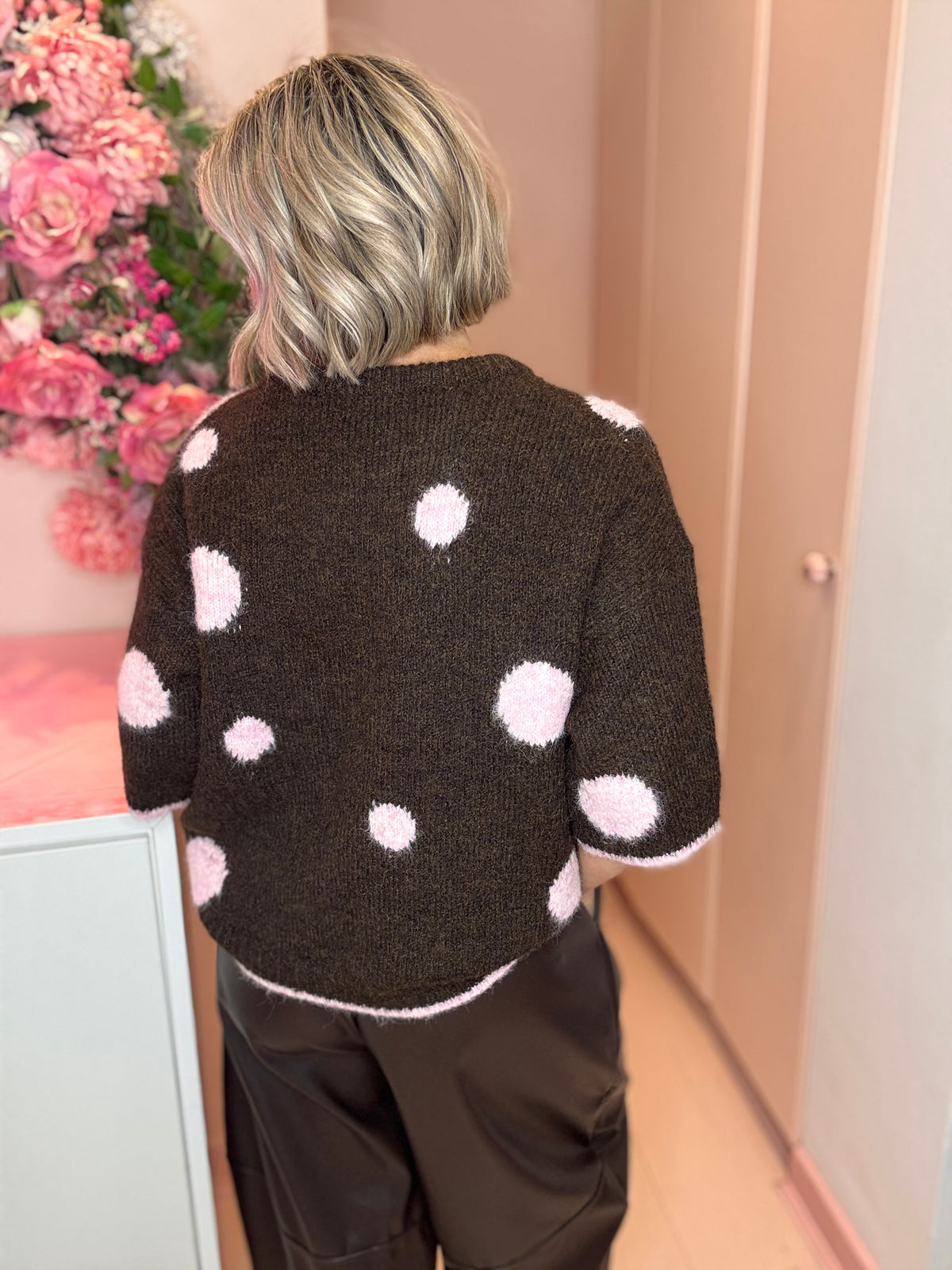 Polka Dot Short Sleeve Knit-13