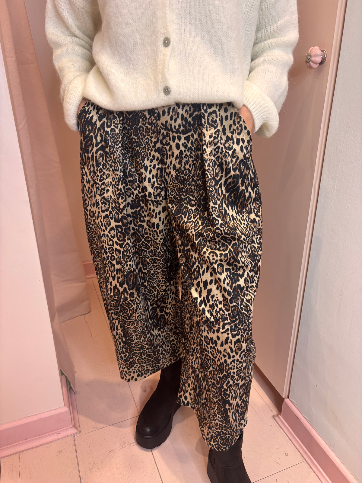 Animal Print Barrel Trousers-14