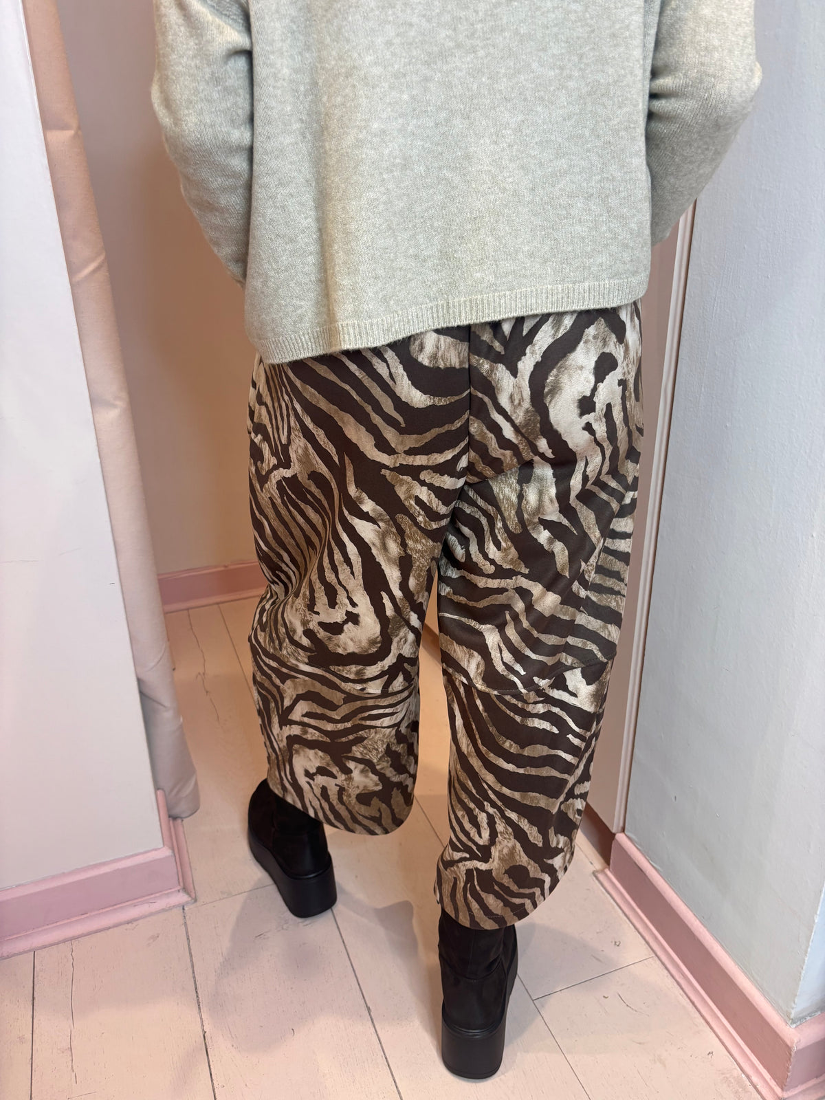 Animal Print Barrel Trousers-17