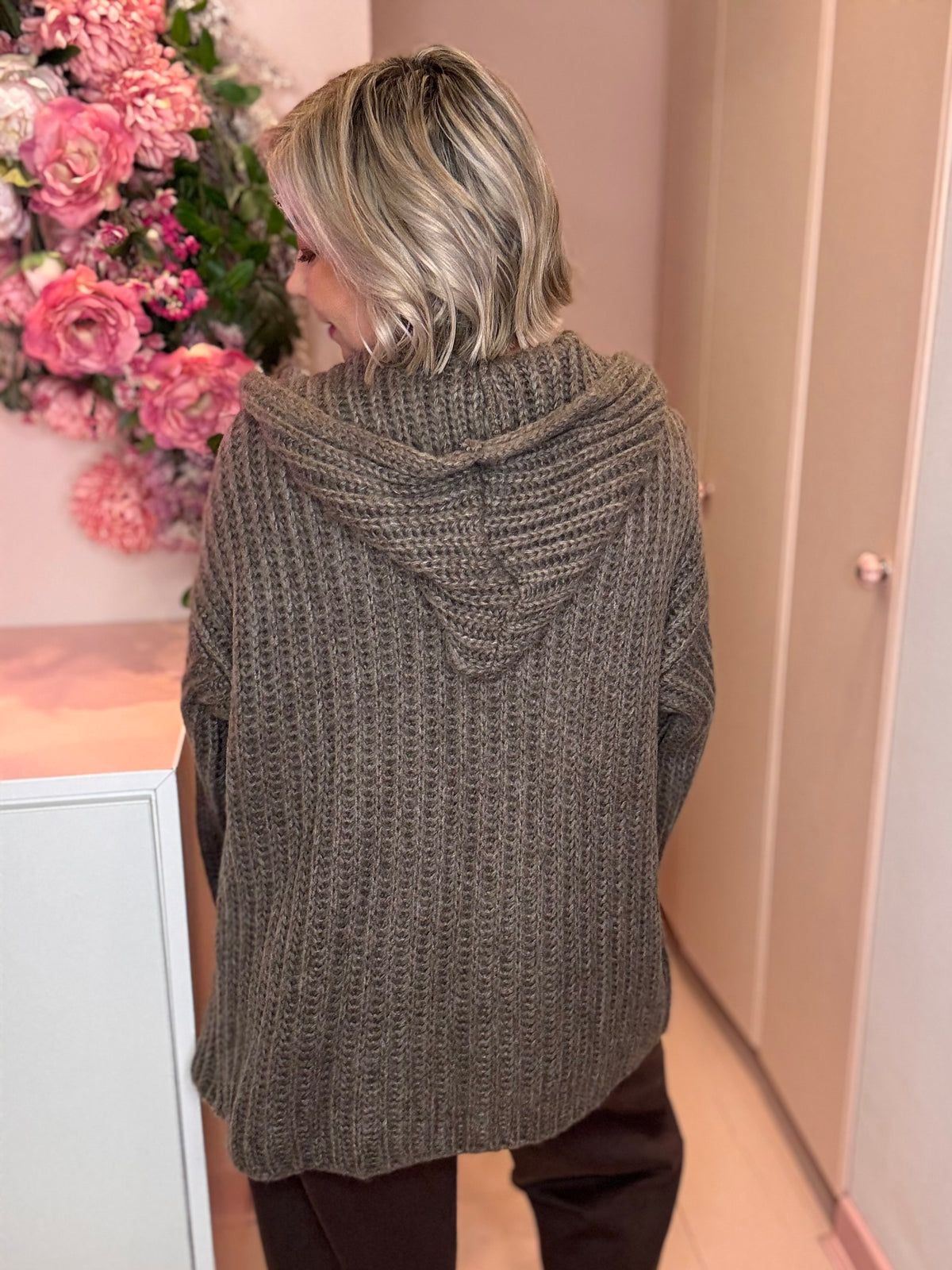 Cosy Hooded Chunky Knit Cardigan-3