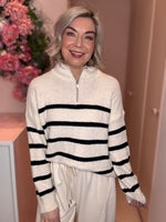 The Sophie Stripe Zip Neck Knit