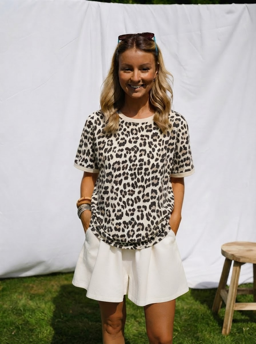 Leopard Print Cotton Tee-2