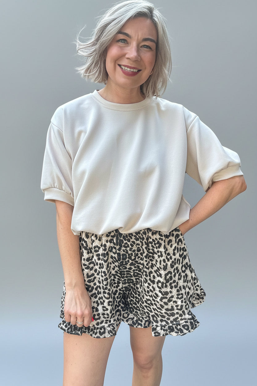 Leopard Frill Shorts