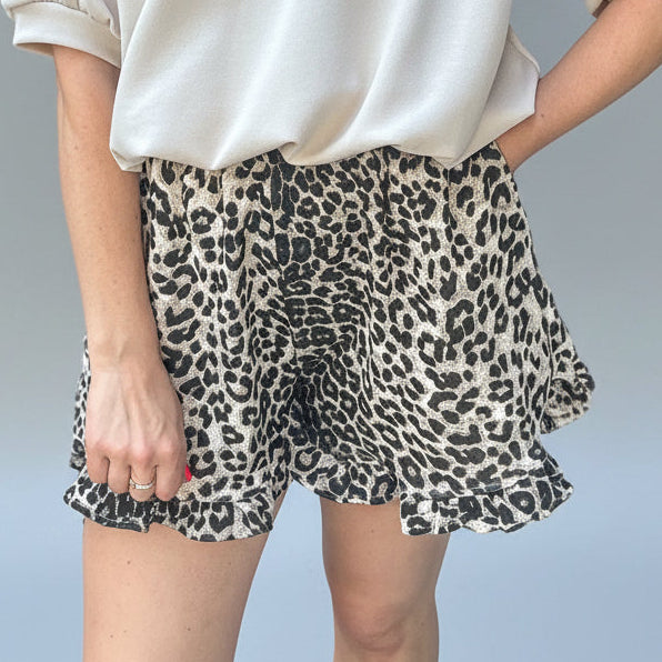 Leopard Frill Shorts-2