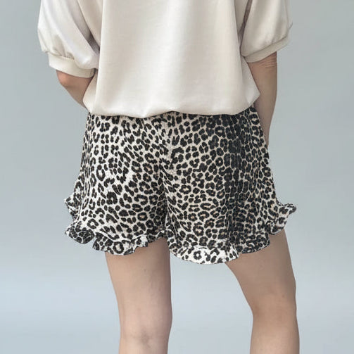 Leopard Frill Shorts-3
