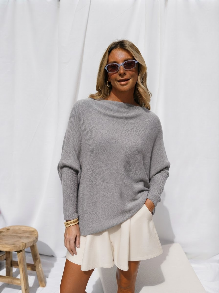 Asymmetrical Poncho Knit-5