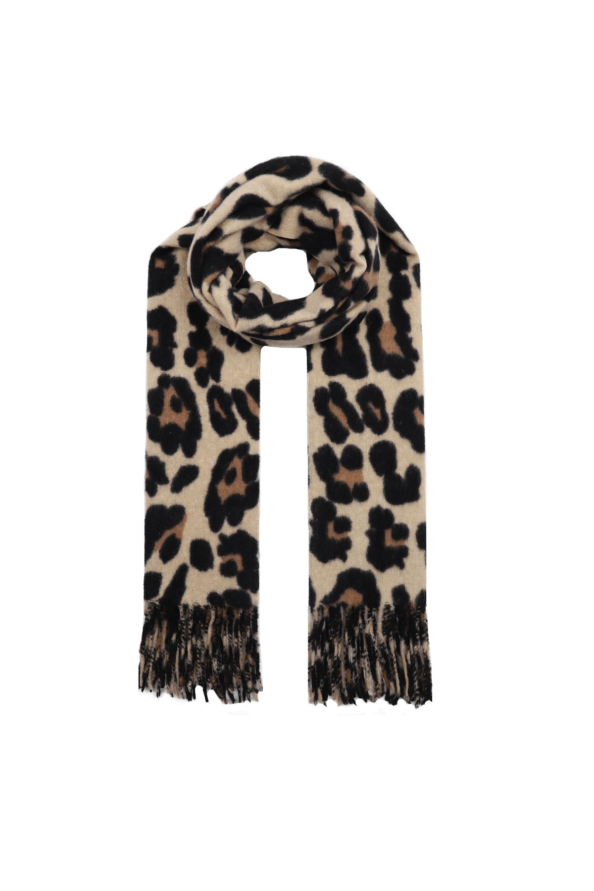 Leopard Print Wool Blend Scarf-6
