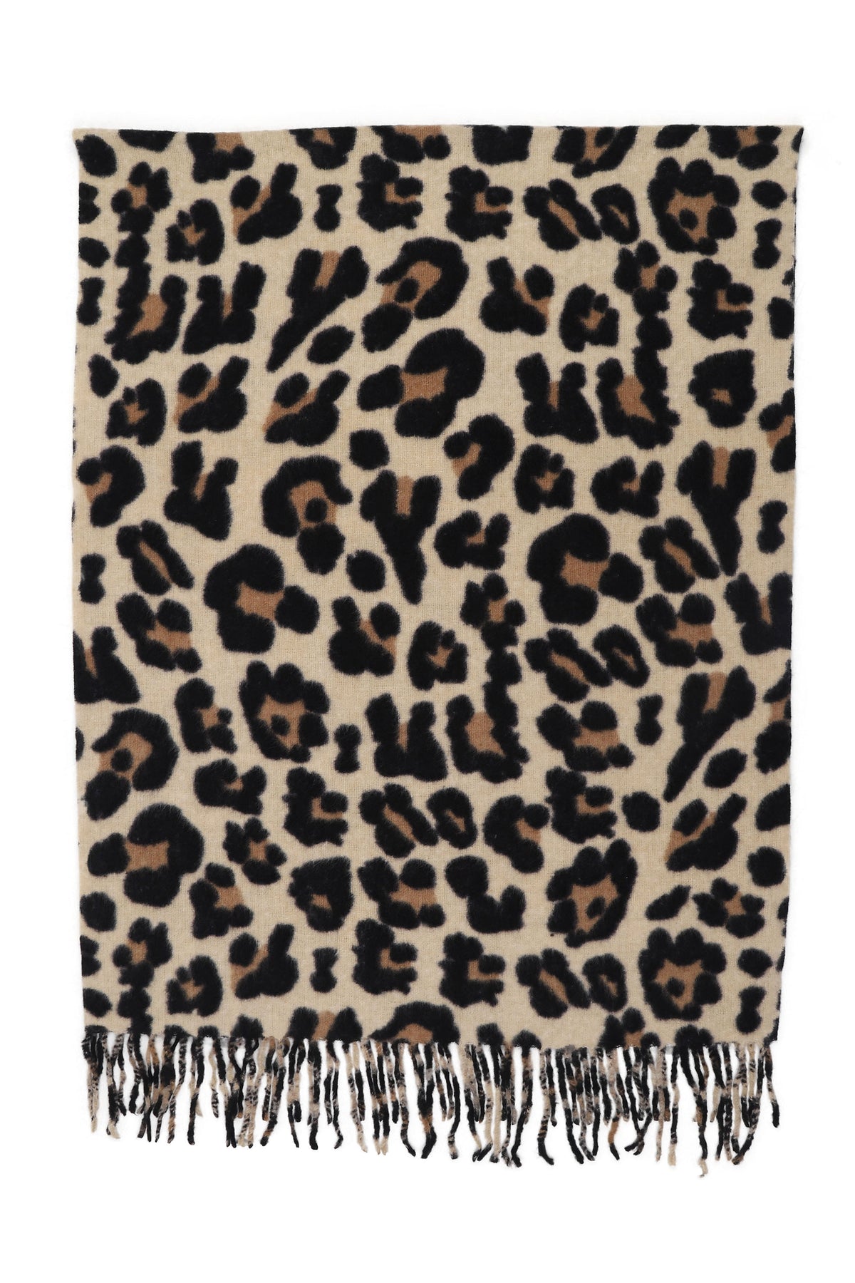 Leopard Print Wool Blend Scarf-10