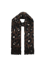 Leopard Print Wool Blend Scarf