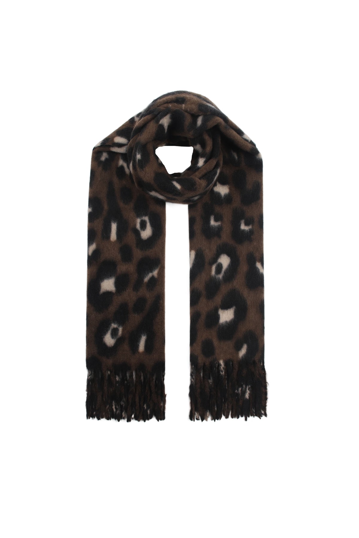 Leopard Print Wool Blend Scarf-3