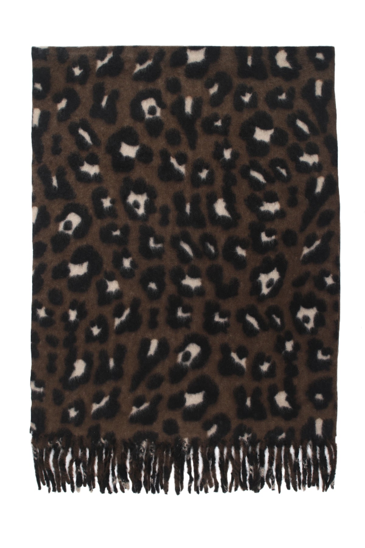Leopard Print Wool Blend Scarf-13