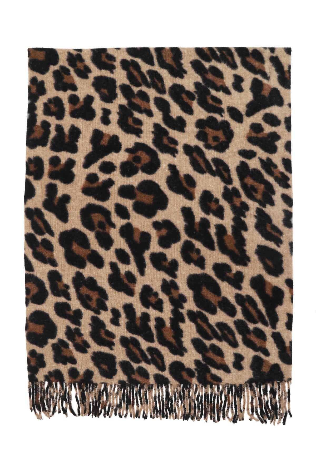 Leopard Print Wool Blend Scarf-8