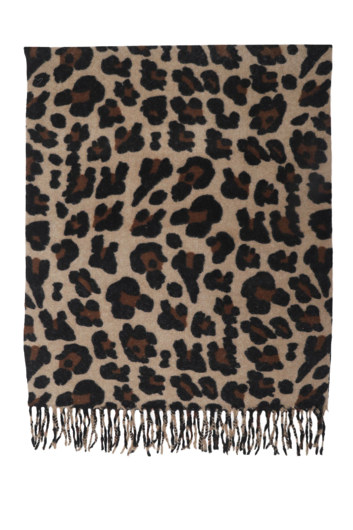 Leopard Print Wool Blend Scarf-12
