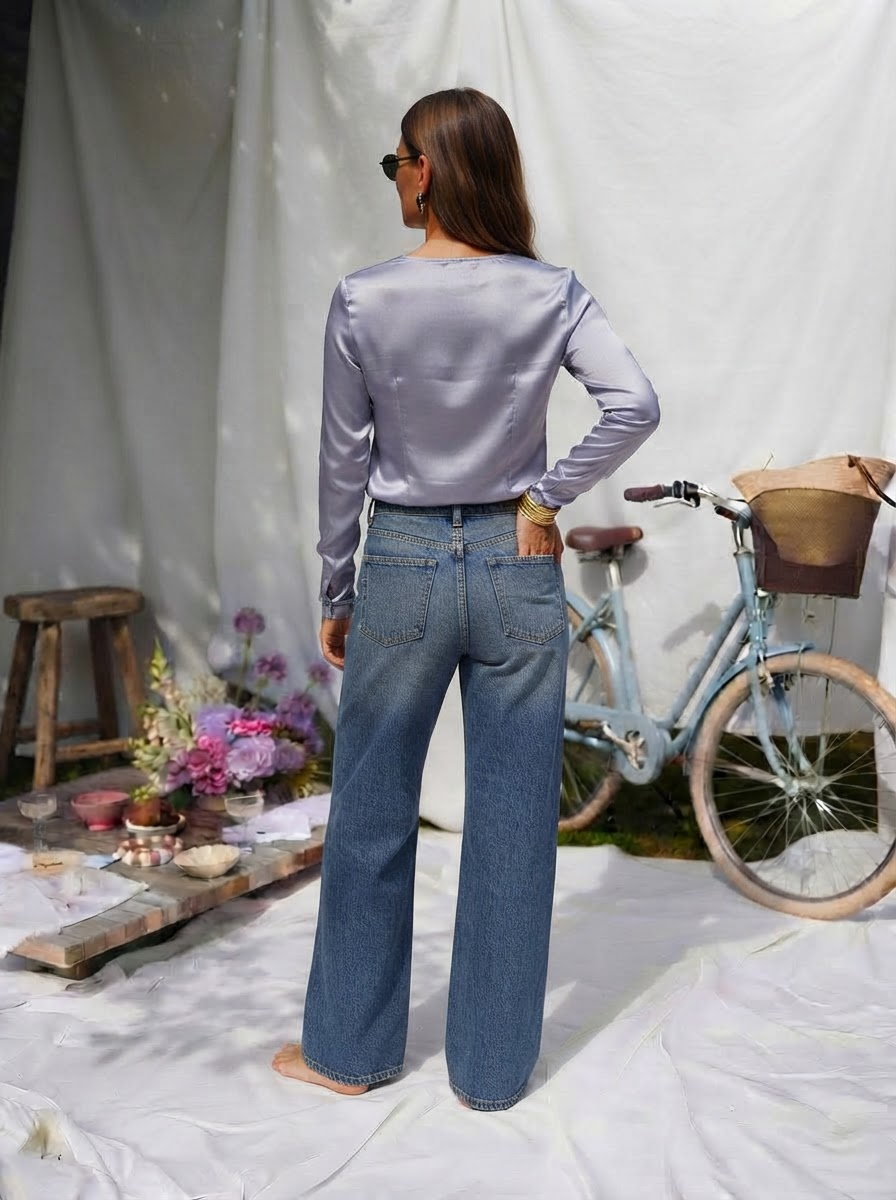 Melly Wide Leg Denim Jeans-2