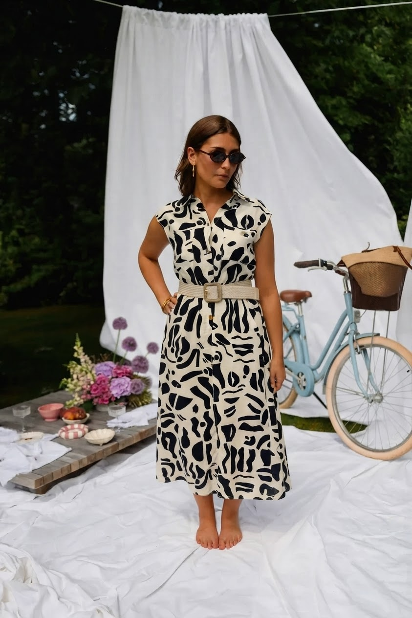 Monochrome Shirt Dress