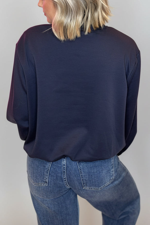 Soft Touch Puff Hem Long Sleeve Top-8