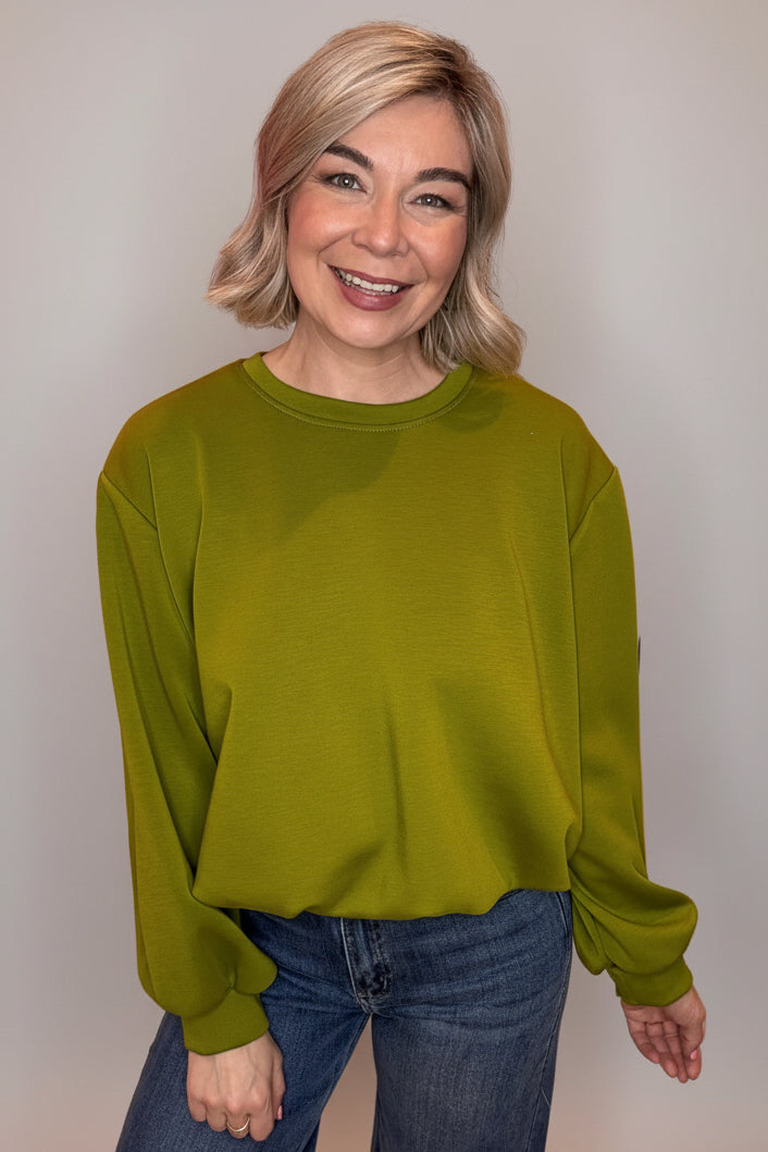 Soft Touch Puff Hem Long Sleeve Top-4