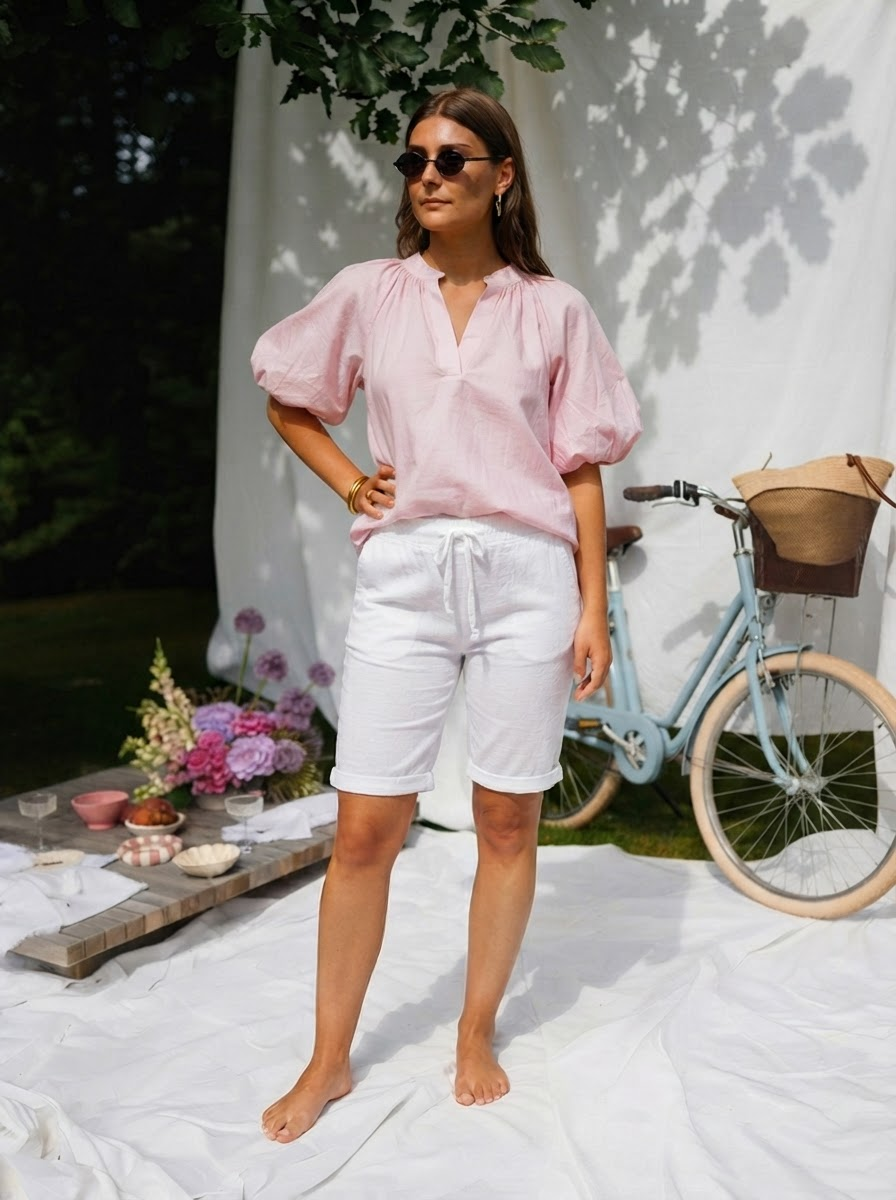 Cotton Puff Sleeve Blouse-2