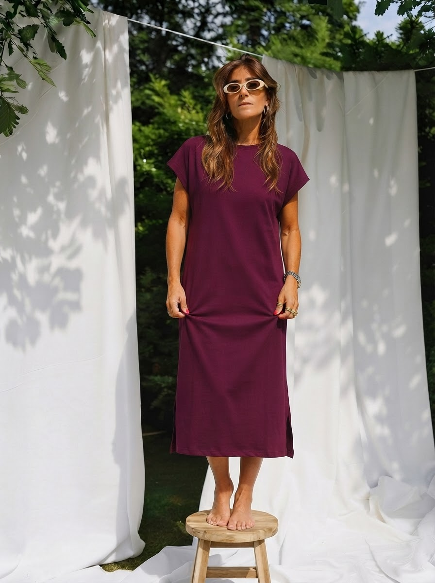 Soft Touch Side Slit Midi Dress