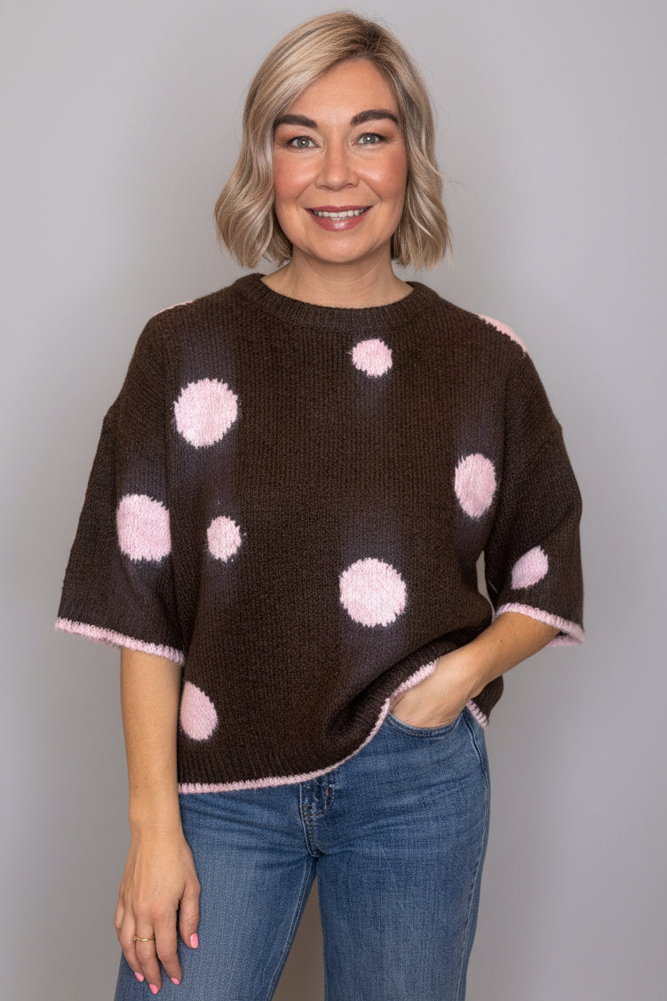 Polka Dot Short Sleeve Knit-3