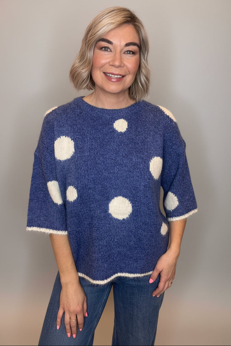Polka Dot Short Sleeve Knit-7