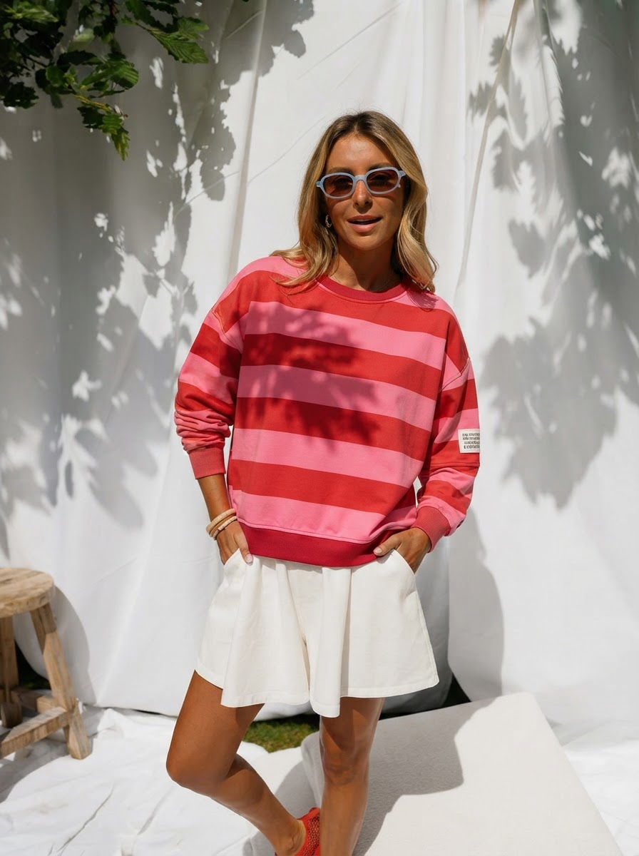Bibi Stripe Cotton Sweater-3