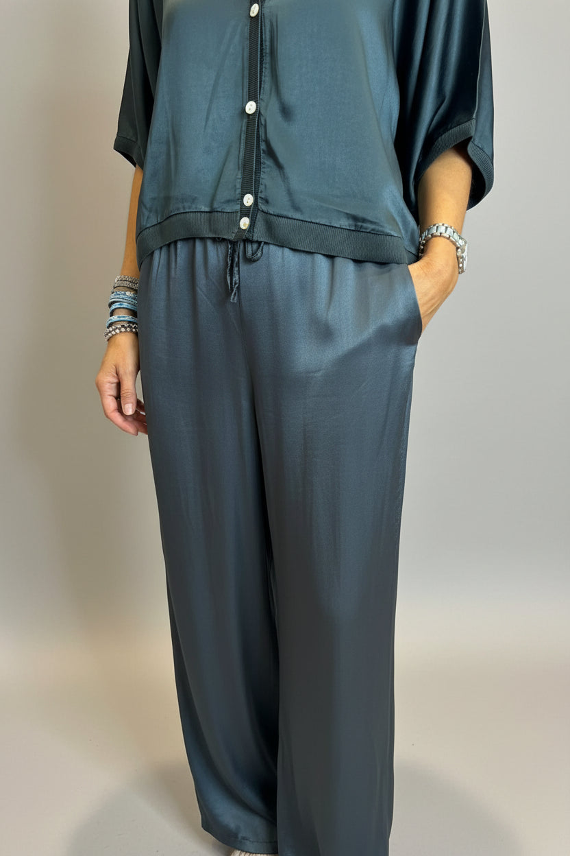Satin Wide Leg Trousers-15