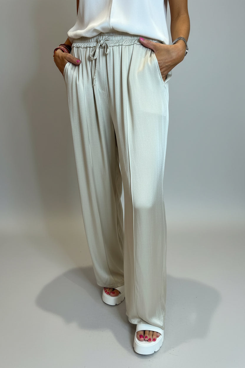 Satin Wide Leg Trousers-3
