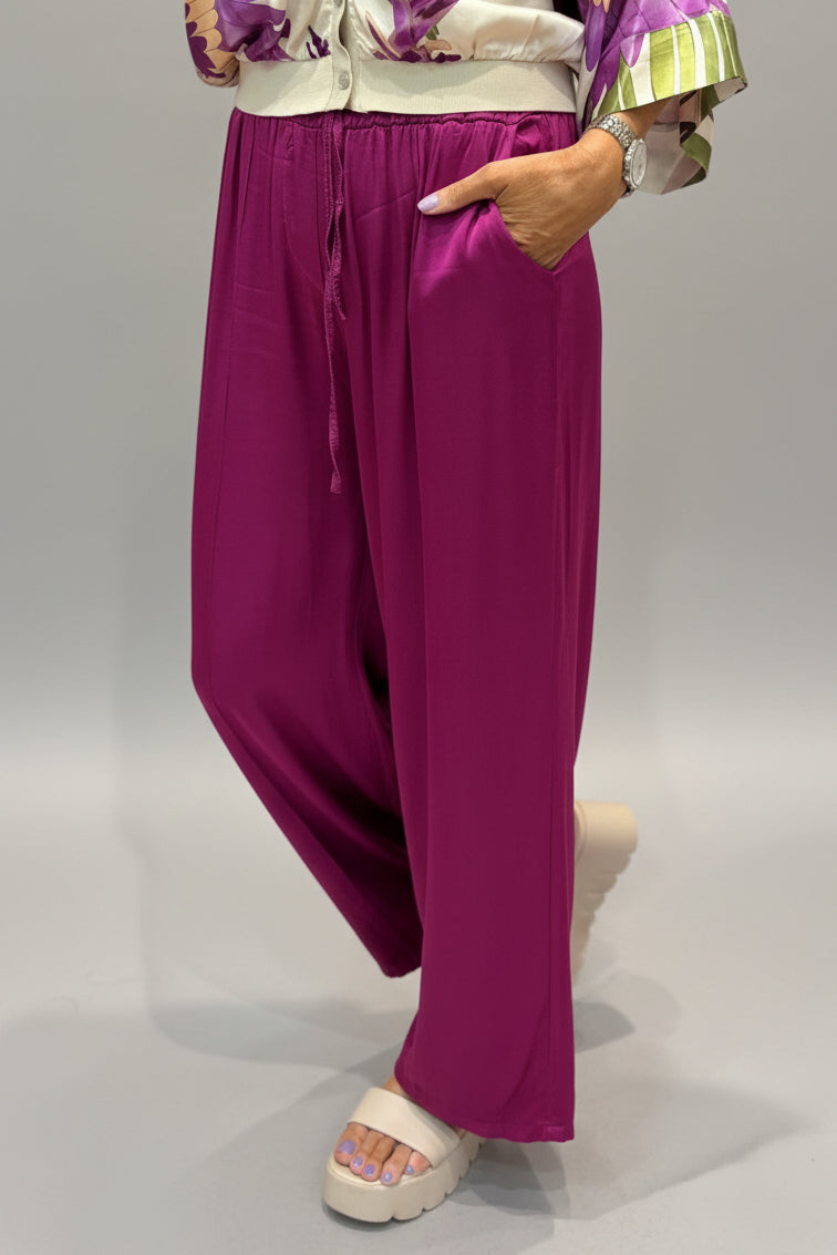 Satin Wide Leg Trousers-12