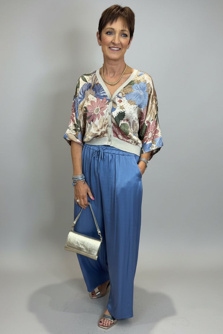 Satin Wide Leg Trousers-5