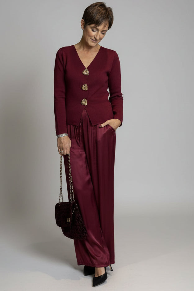 Satin Wide Leg Trousers-9