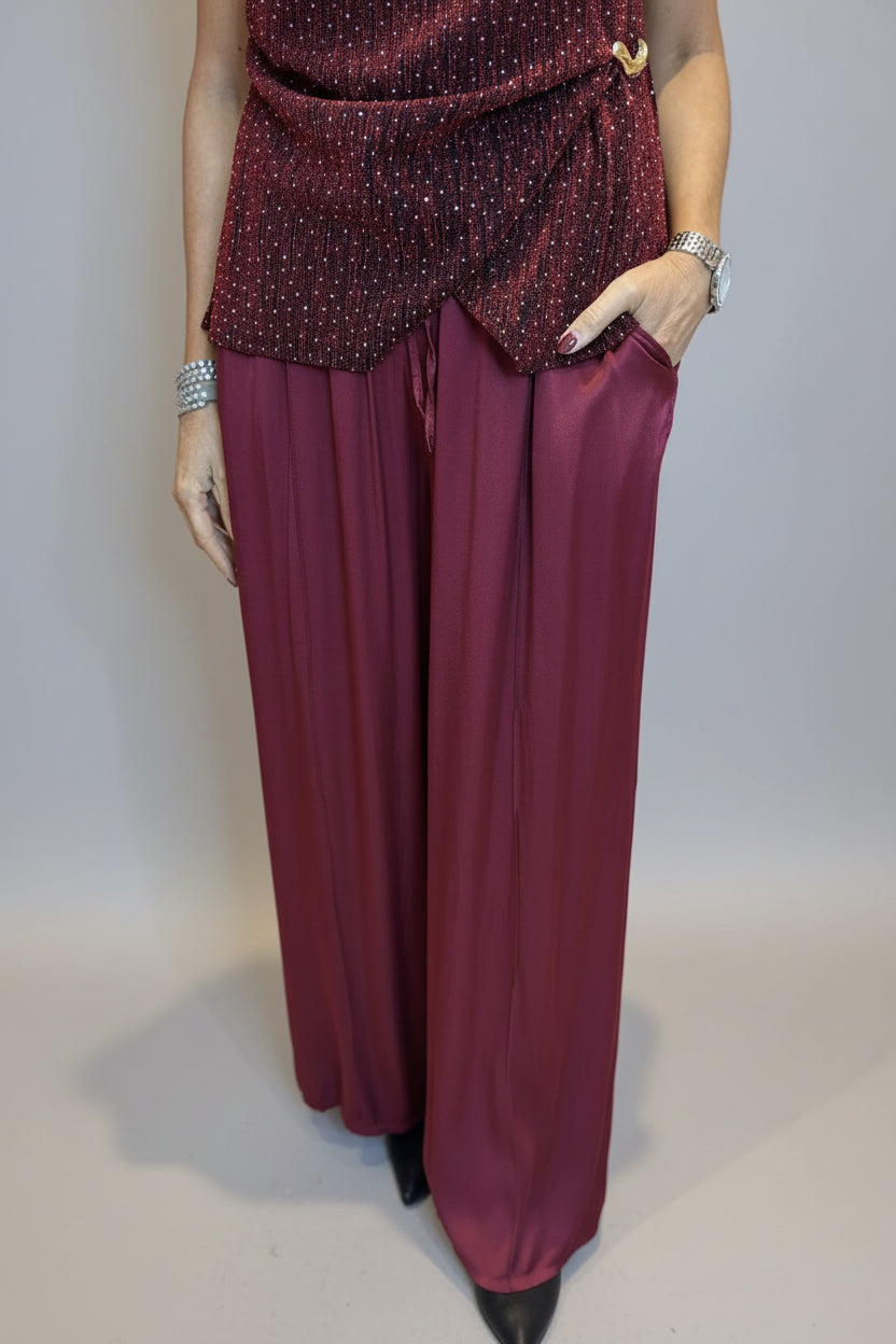 Satin Wide Leg Trousers-10